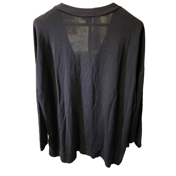 Talbots NWT Plus Navy Blue Long Sleeve V-Neck Button Up Knit Cardigan SZ 3XL - Picture 2 of 8